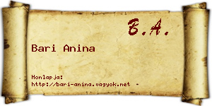Bari Anina névjegykártya